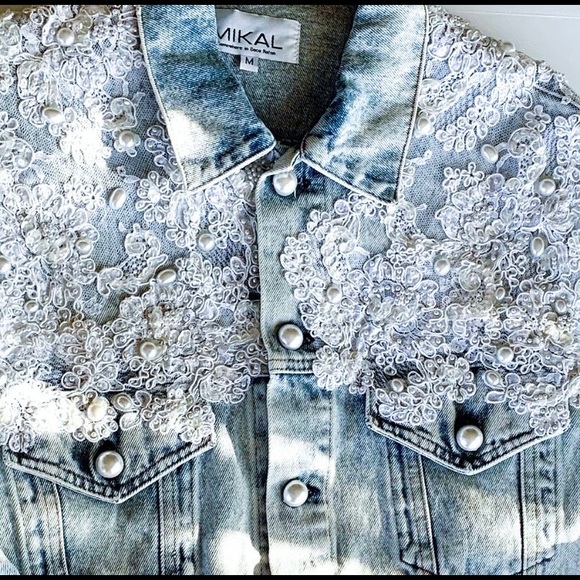 MIKAL COUTURE DENIM & LACE JACKET - Picture 5 of 10